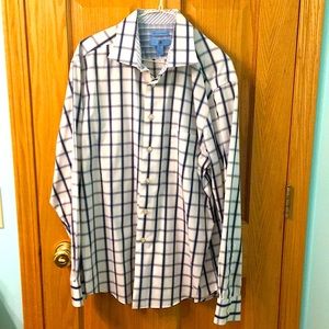 Egara Men’s Long-sleeve Button Front Plaid Shirt. Size XL,  Slim Fit.